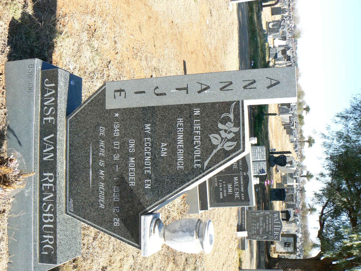 RENSBURG Annatjie, Janse van 1948-1990