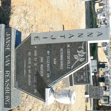 RENSBURG Annatjie, Janse van 1948-1990