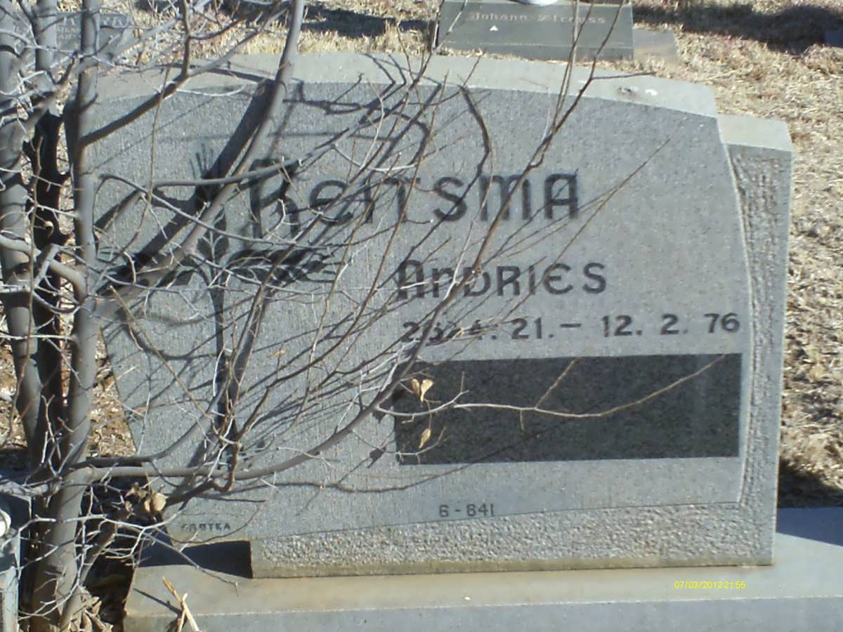 REITSMA Andries 1921-1976