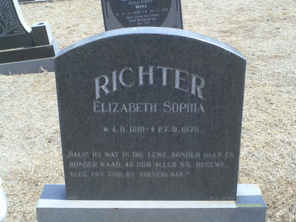 RICHTER Elizabeth Sophia 1881-1975