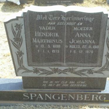SPANGENBERG Hendrik Marthinus 1898-1975 &amp; Anna Johanna ROETS 1910-1976