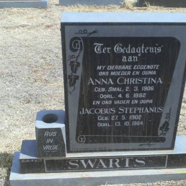 SWARTS Jacobus Stephanus 1902-1984 &amp; Anna Christina 1906-1982