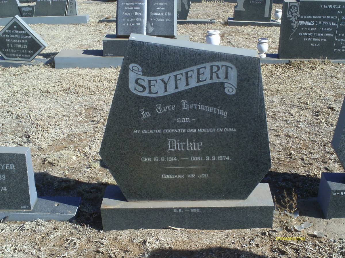 SEYFFERT Dirkie 1914-1974