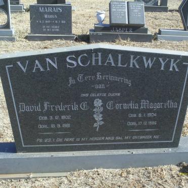 SCHALKWYk David Frederik C., van 1902-1981 &amp; Cornelia Magaretha 1904-1986
