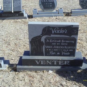 VENTER Simon Jurgens Klopper 1939-1985