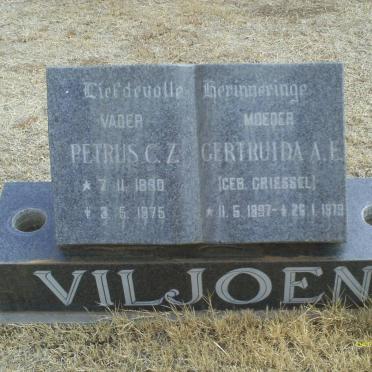 VILJOEN Petrus C.Z. 1890-1975 &amp; Gertruida A.F. GRIESSEL 1897-1979
