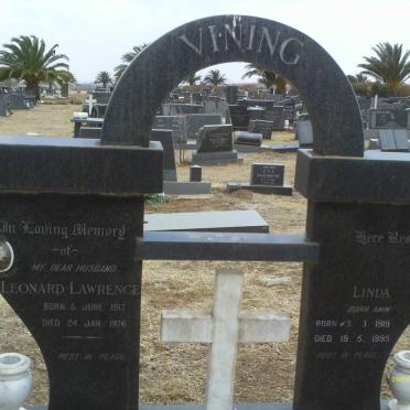 VINING Leonard Lawrence 1917-1976 &amp; Linda AMM 1919-1995