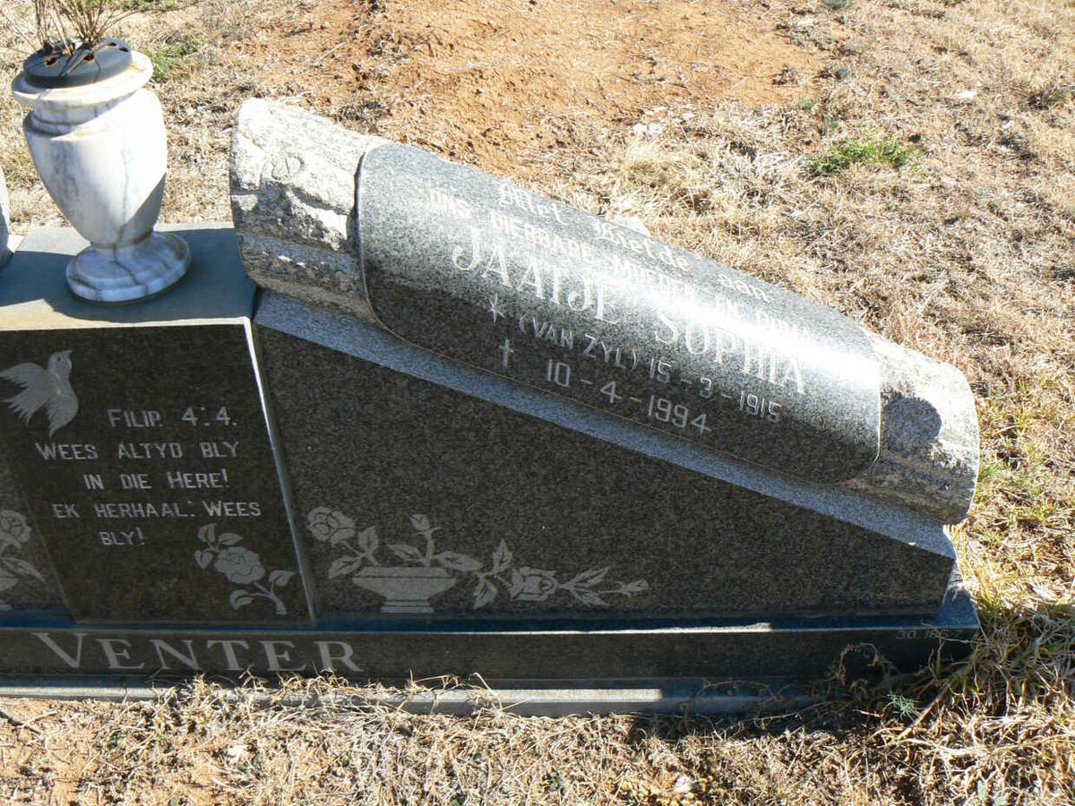 VENTER Jaatje Sophia nee VAN ZYL 1915-1994