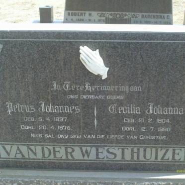WESTHUIZEN Petrus Johannes, van der 1897-1975 &amp; Cecilia Johanna 1904-1990
