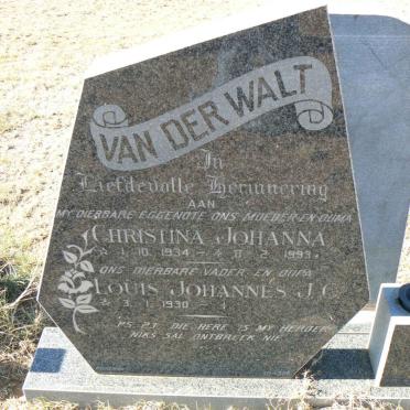 WALT Louis Johannes J.C., van der 1930- &amp; Christina Johanna 1934-1993