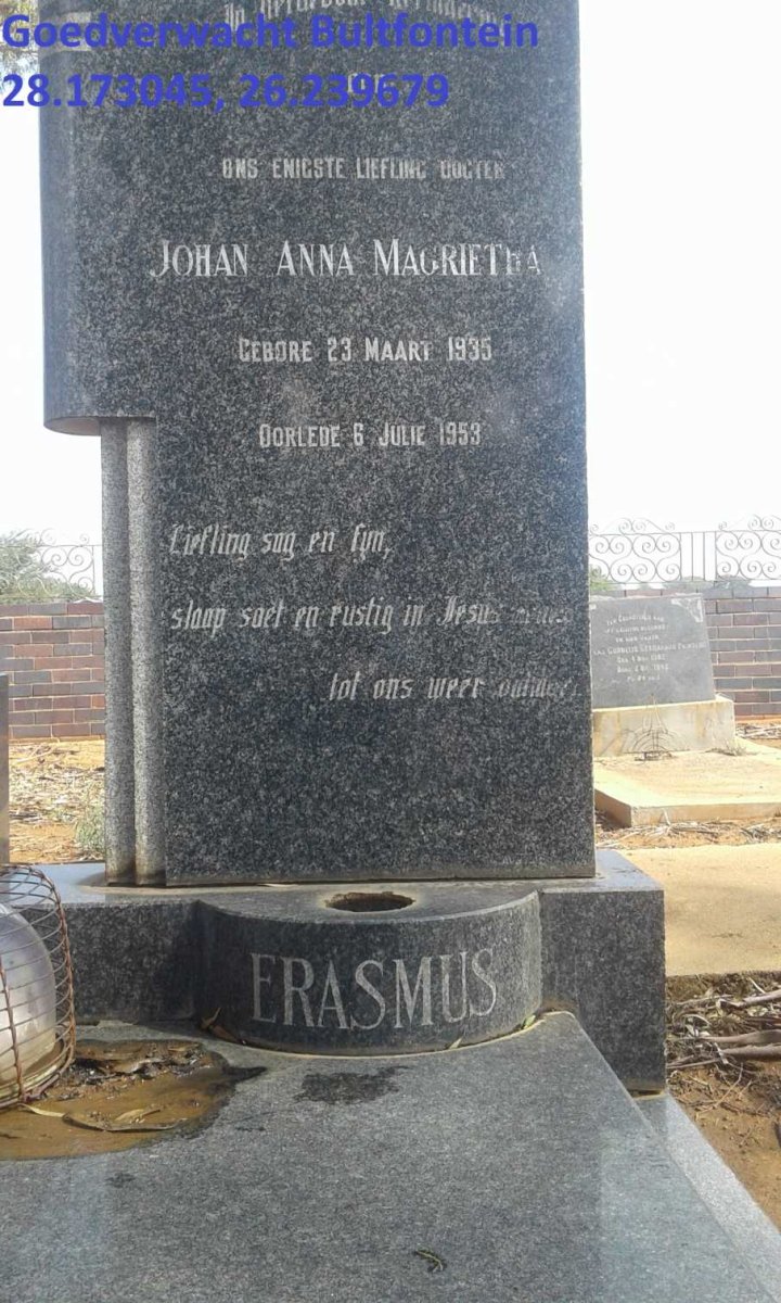 ERASMUS Johan Anna Magrietha 1935-1953