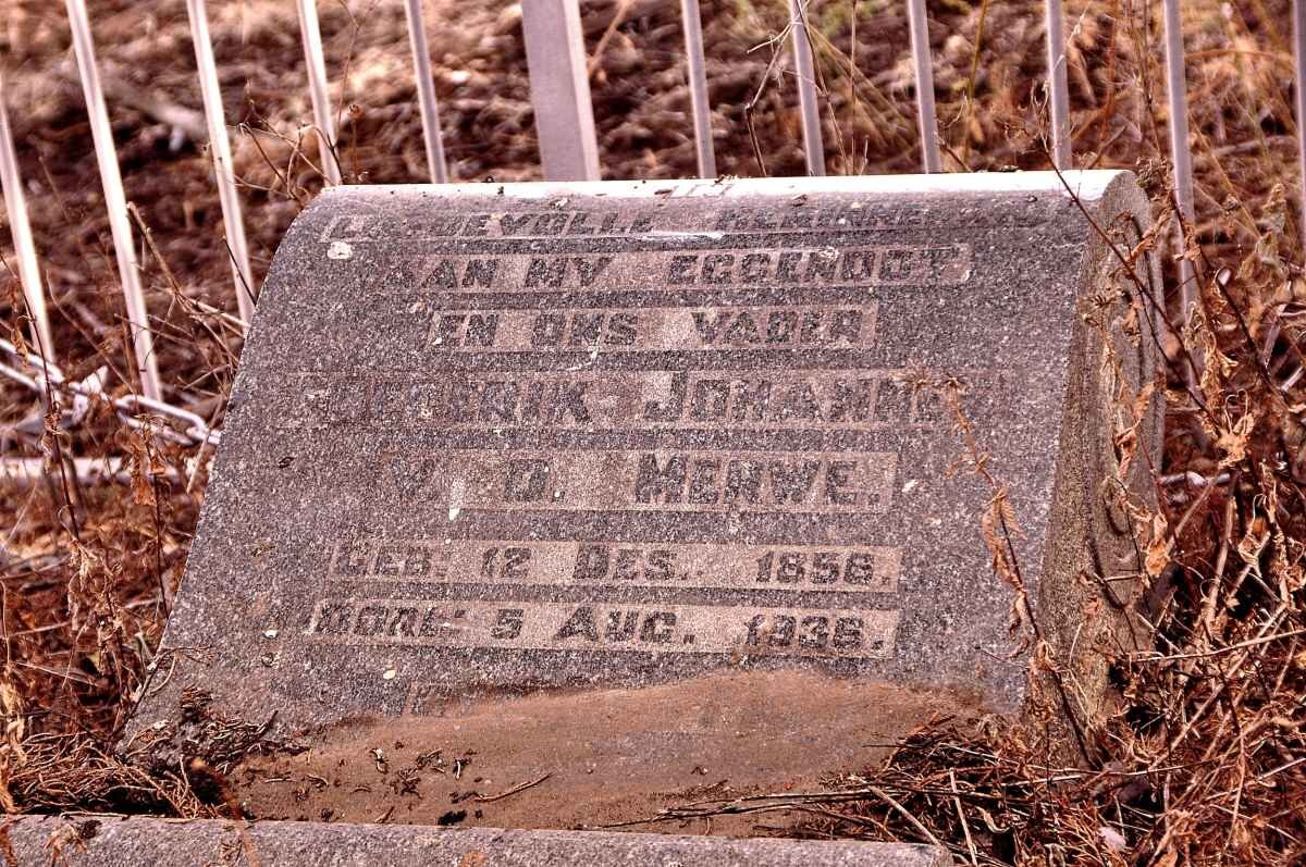 MERWE Hendrik Johannes, v.d. 1856-1936