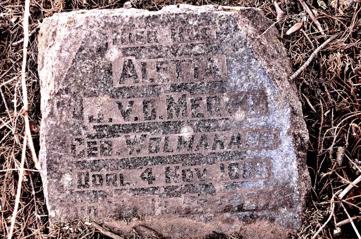 MERWE Aletta J., van der nee WOLMARANS  -1888