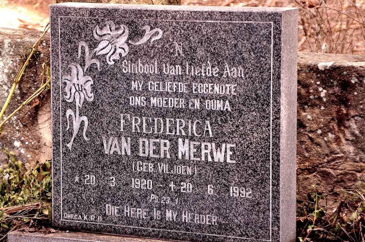 MERWE Frederica, van der nee VILJOEN 1920-1992