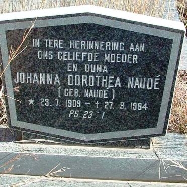 NAUDé Johanna Dorotheia nee NAUDé 1909-1984