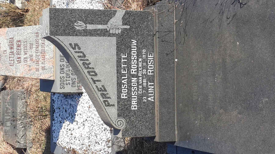 PRETORIUS Rosalette Brusson Rossouw nee VAN REENEN 1881-1970