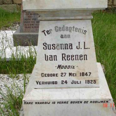 REENEN Susanna J.L., van nee MOODIE 1847-1925