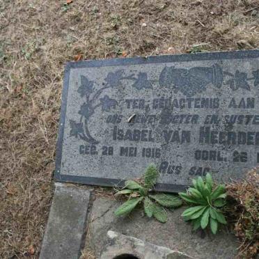 HEERDEN Isabel, van 1916-1933