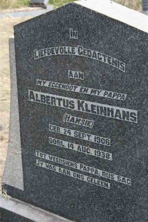 KLEINHANS Albertus 1906-1938
