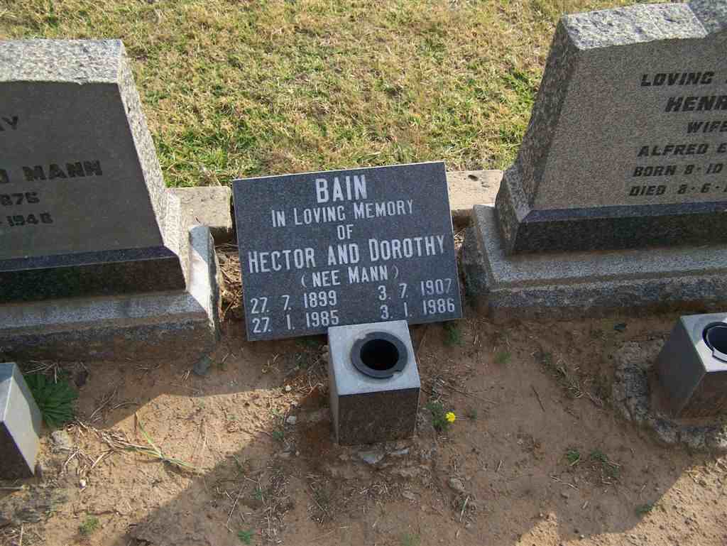 BAIN Hector 1899-1985 &amp; Dorothy MANN 1907-1986