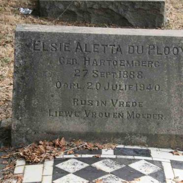 PLOOY Elsie Aletta, du nee HARTOEMBERG 1888-1940