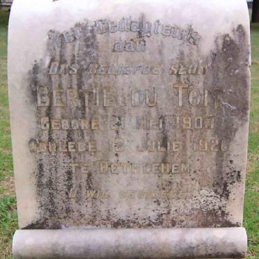 TOIT Bertie, du 1903-1926