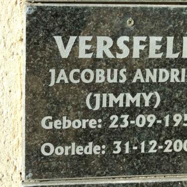 VERSFELD Jacobus Andries 1954-2005