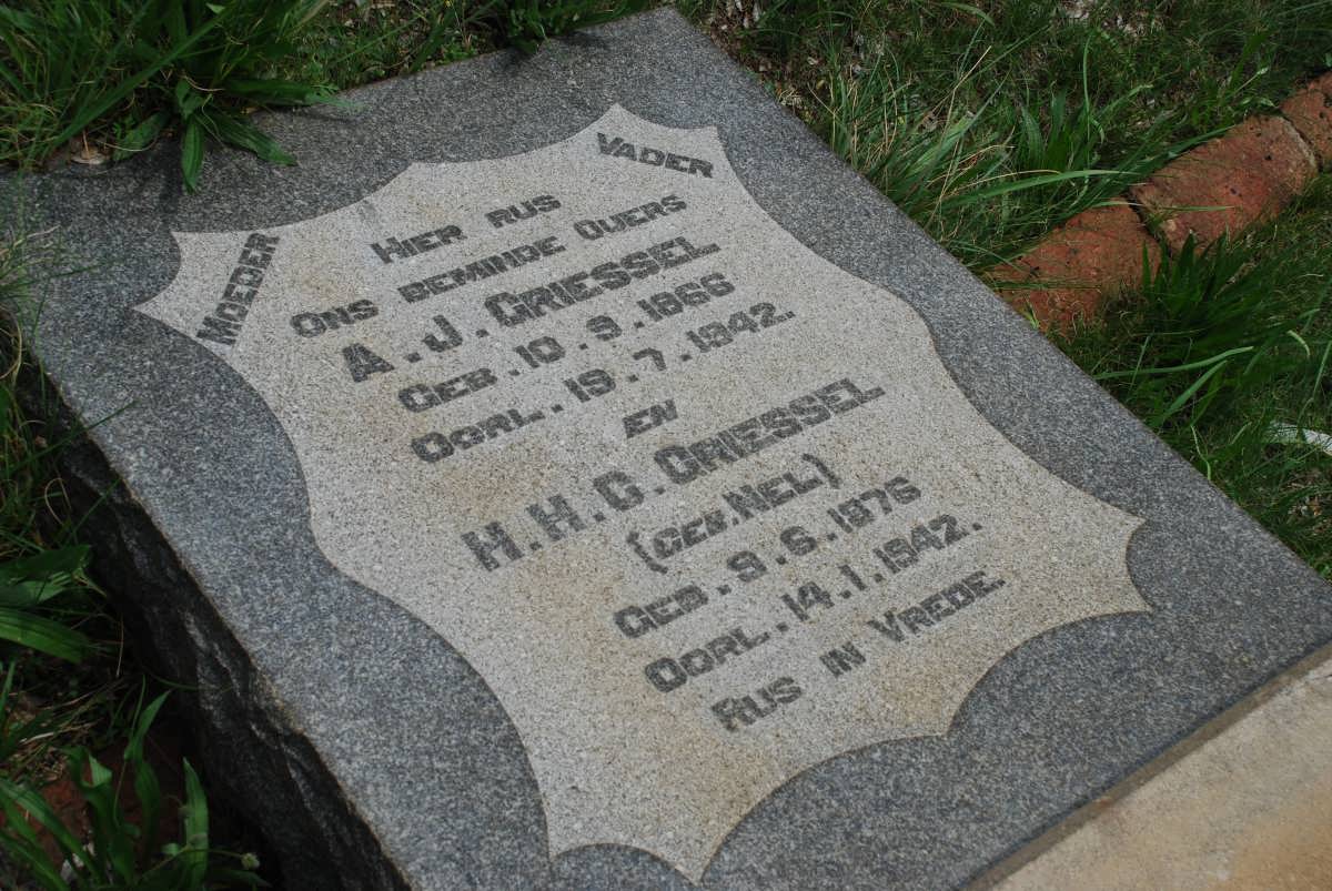 GRIESSEL A.J. 1866-1942 &amp; H.H.C. NEL 1876-1942