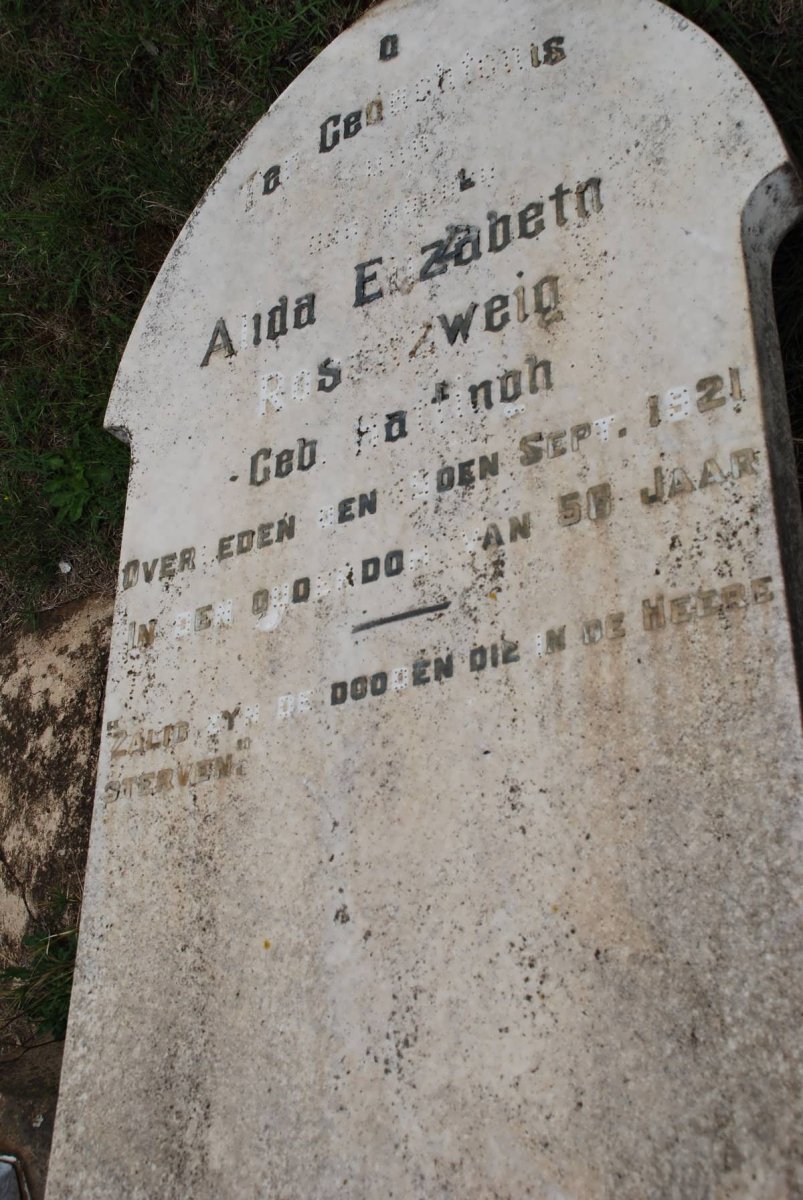 ROSENZWEIG Alida Elizabeth nee HATTINGH -1921