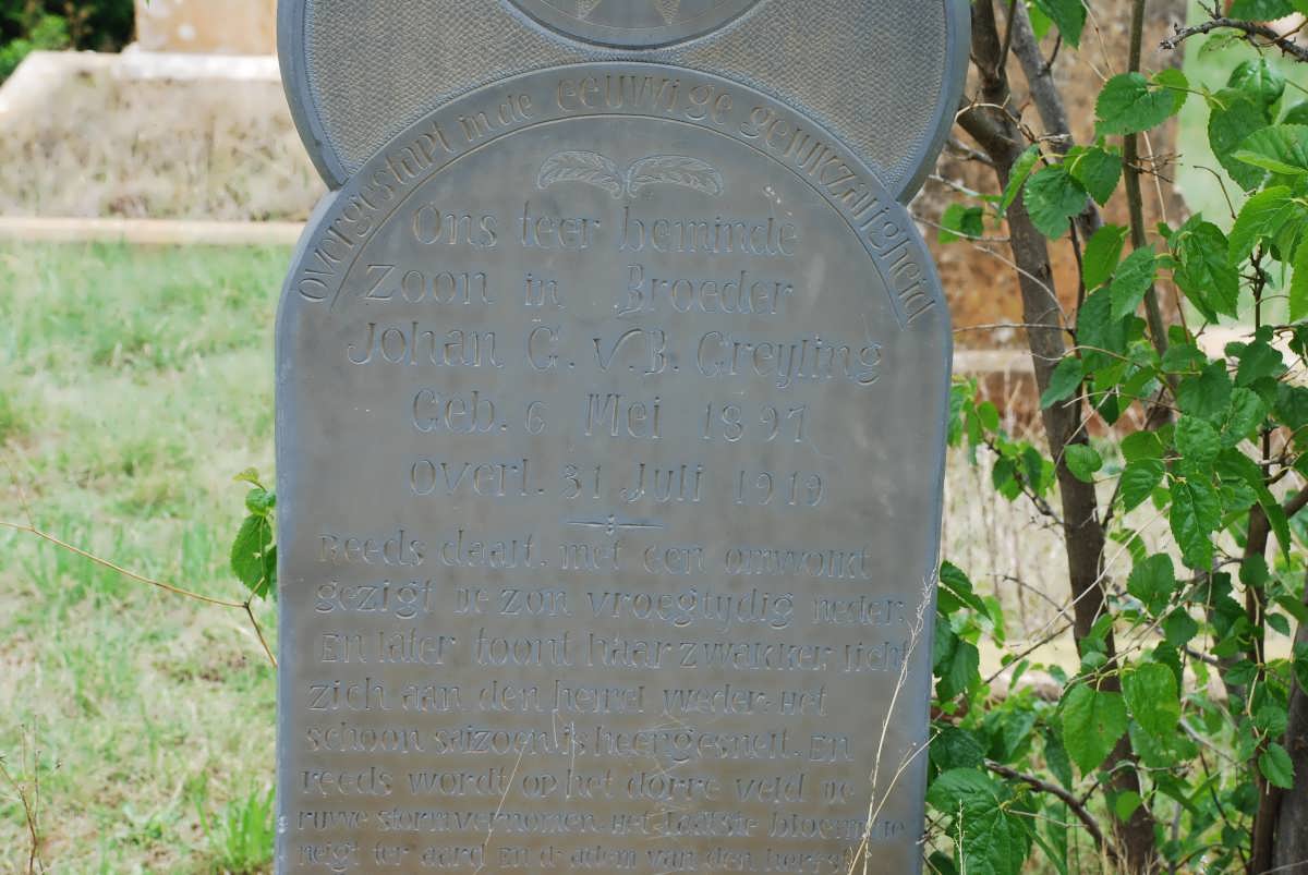 GREYLING Johan G.V.B. 1891-1919