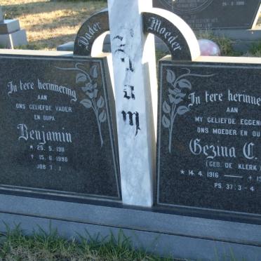 BAM Benjamin 1911-1998 &amp; Gezina C.D. DE KLERK 1916-1986
