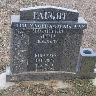 FAUGHT Johannes Jacobus 1926-1999 &amp; Magarietha Aletta 1929-