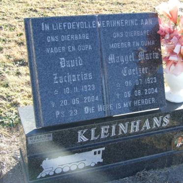 KLEINHANS David Zacharias 1923-2004 &amp; Maggel Maria COETZER 1923-2004