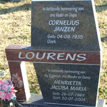 LOURENS Cornelius Janzen 1935- &amp; Henrietta Jacoba Maria 1948-2004
