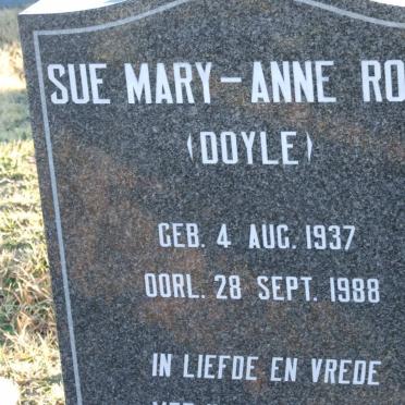 ROOS Sue Mary-Anne nee DOYLE 1937-1988