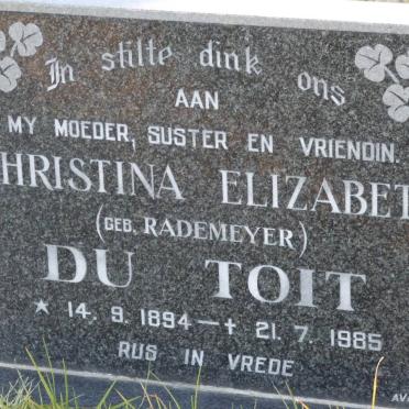 TOIT Christina Elizabeth, du nee RADEMEYER 1894-1985