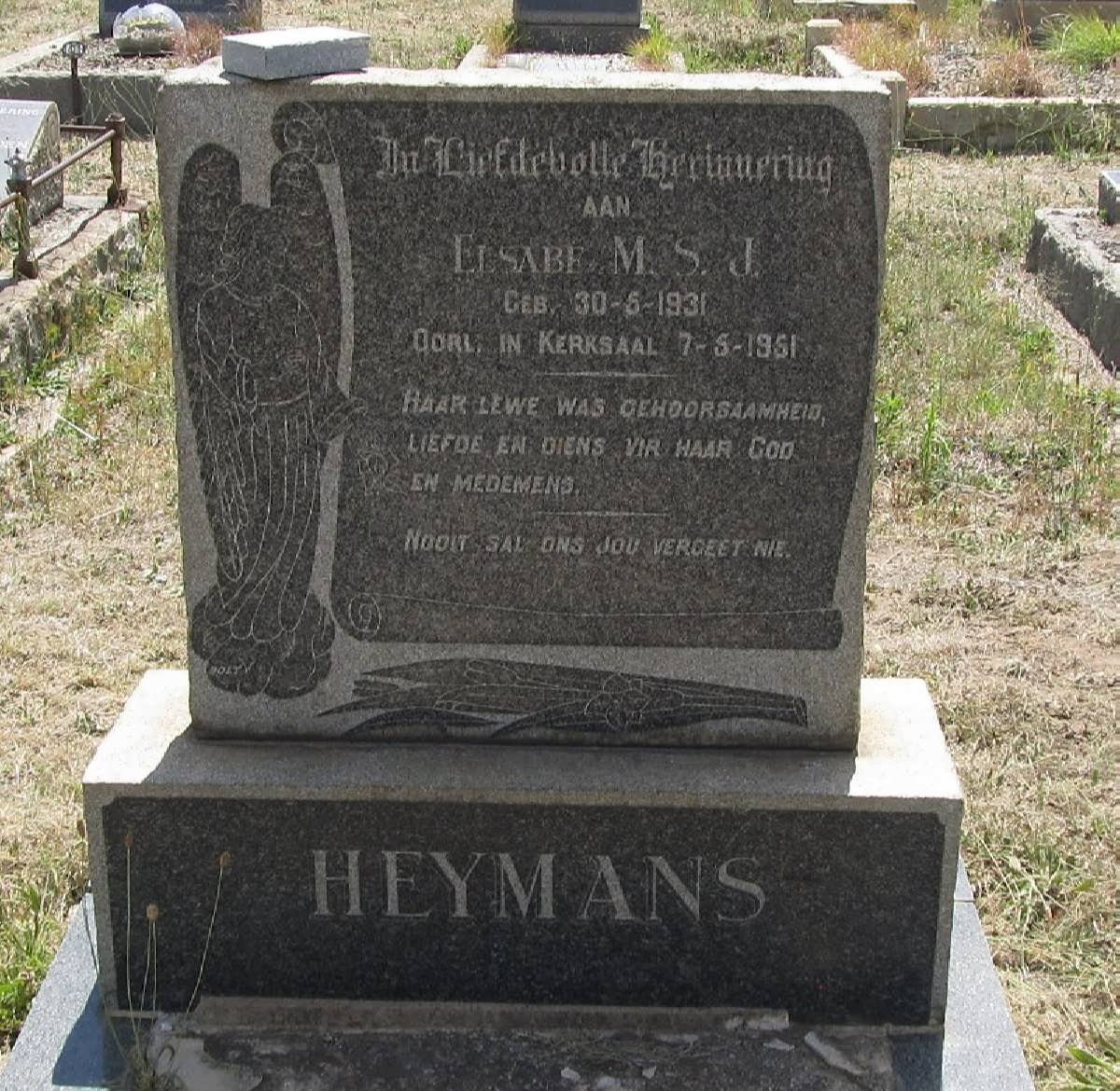 HEYMANS Elsabe M.S.J. 1931-1951
