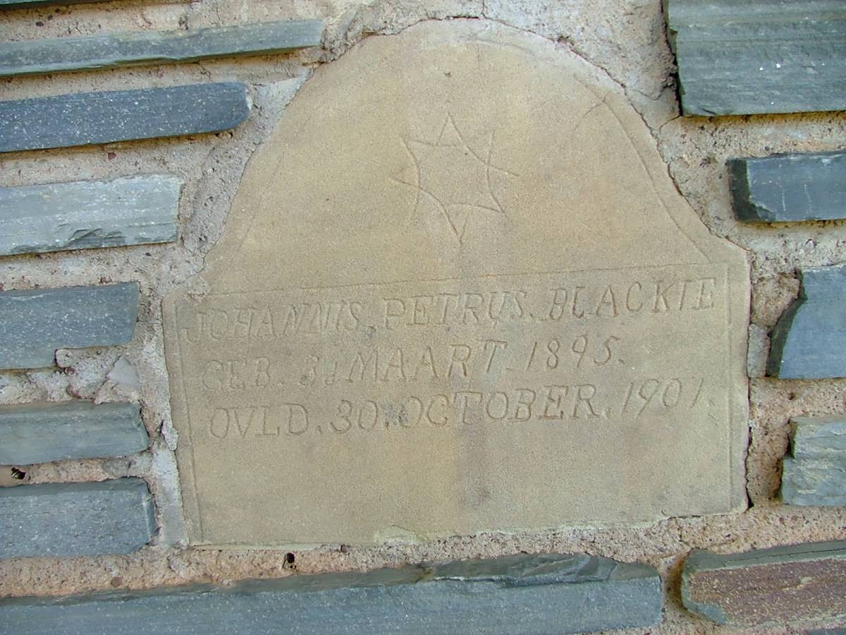 BLACKIE Johannis Petrus 1895-1901