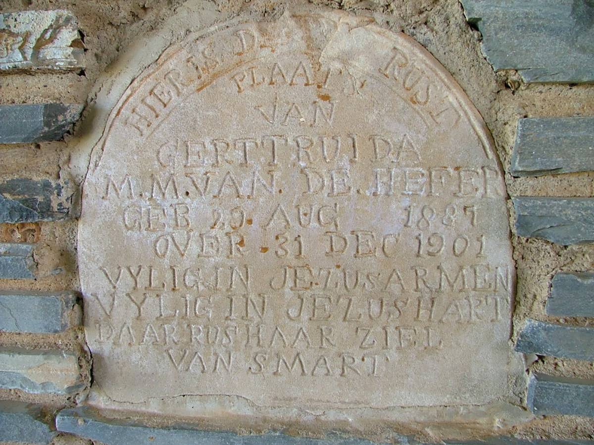 HEFER Gertruida M.M., van de 1887-1901