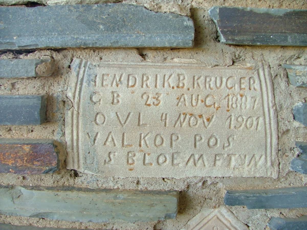 KRUGER Hendrik B. 1887-1901