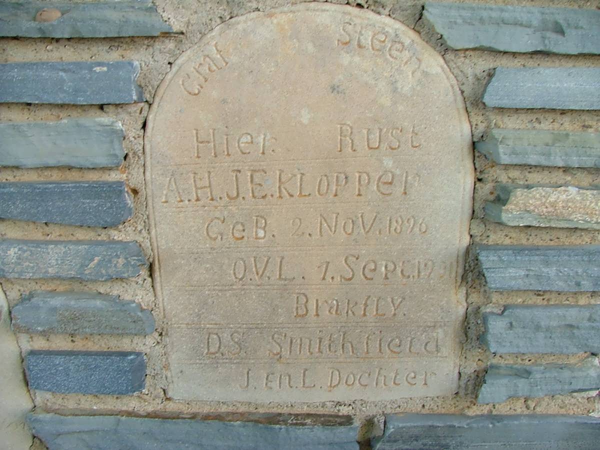KLOPPER A.H.J.E. 1896-1901