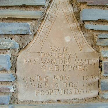 WALT Dooretya M.S., van der nee KUGER 1872-1901