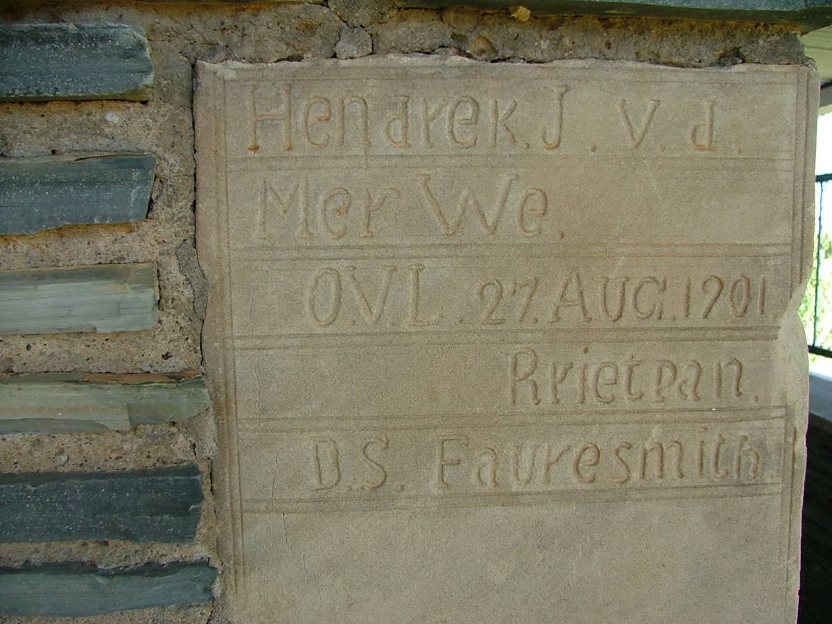 MERWE Hendrek J., v.d. -1901