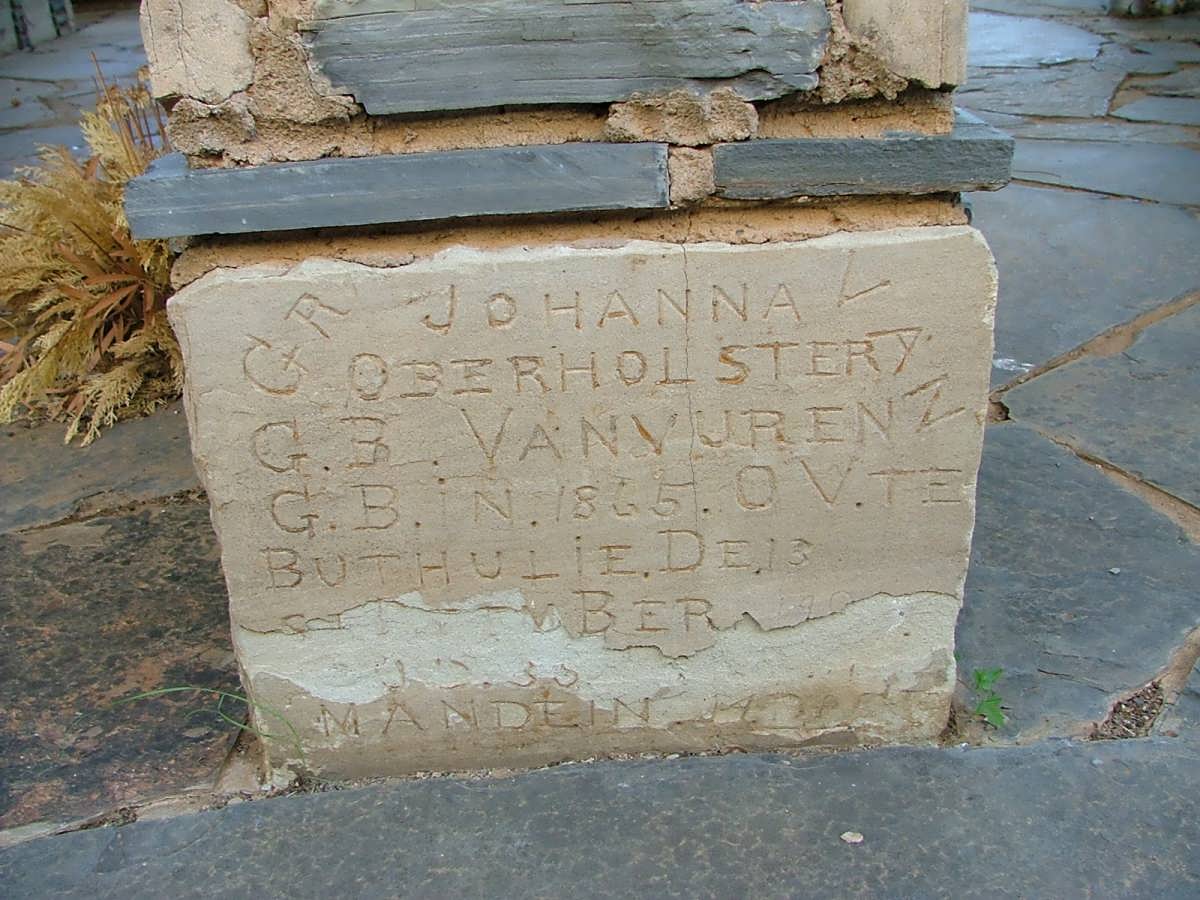 OBERHOLSTER Johanna nee VAN VUREN 1865-1901