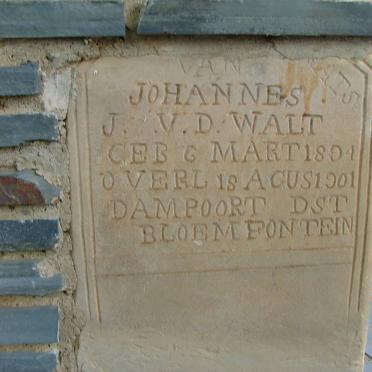 WALT Johannes J., v.d. 1894-1901