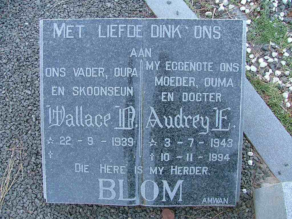 BLOM Wallace D. 1939- &amp; Audrey E. 1943-1994
