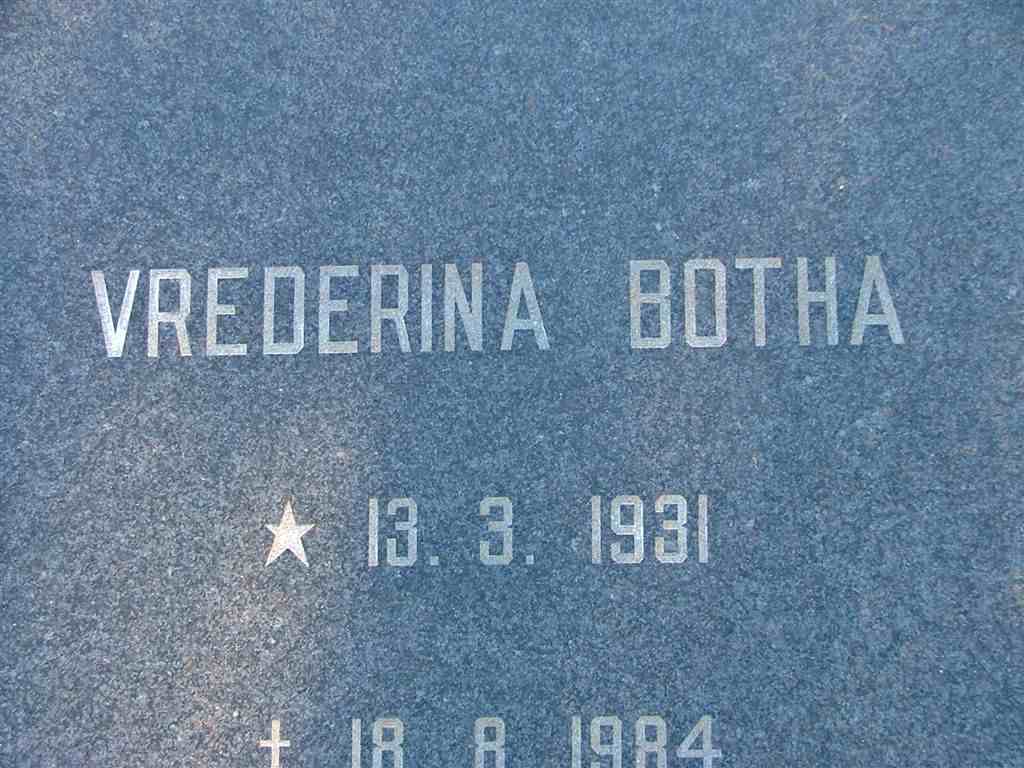 BOTHA Vrederina 1931-1984