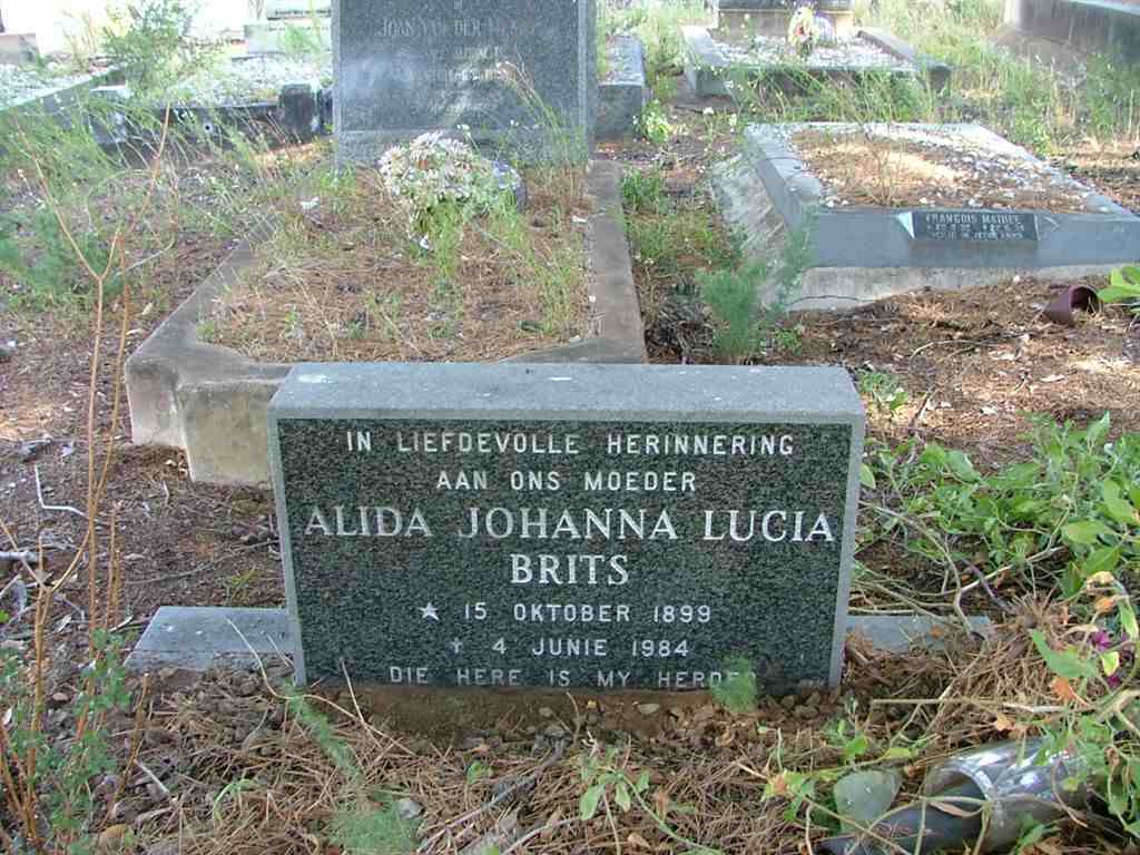 BRITS Alida Johanna Lucia 1899-1984