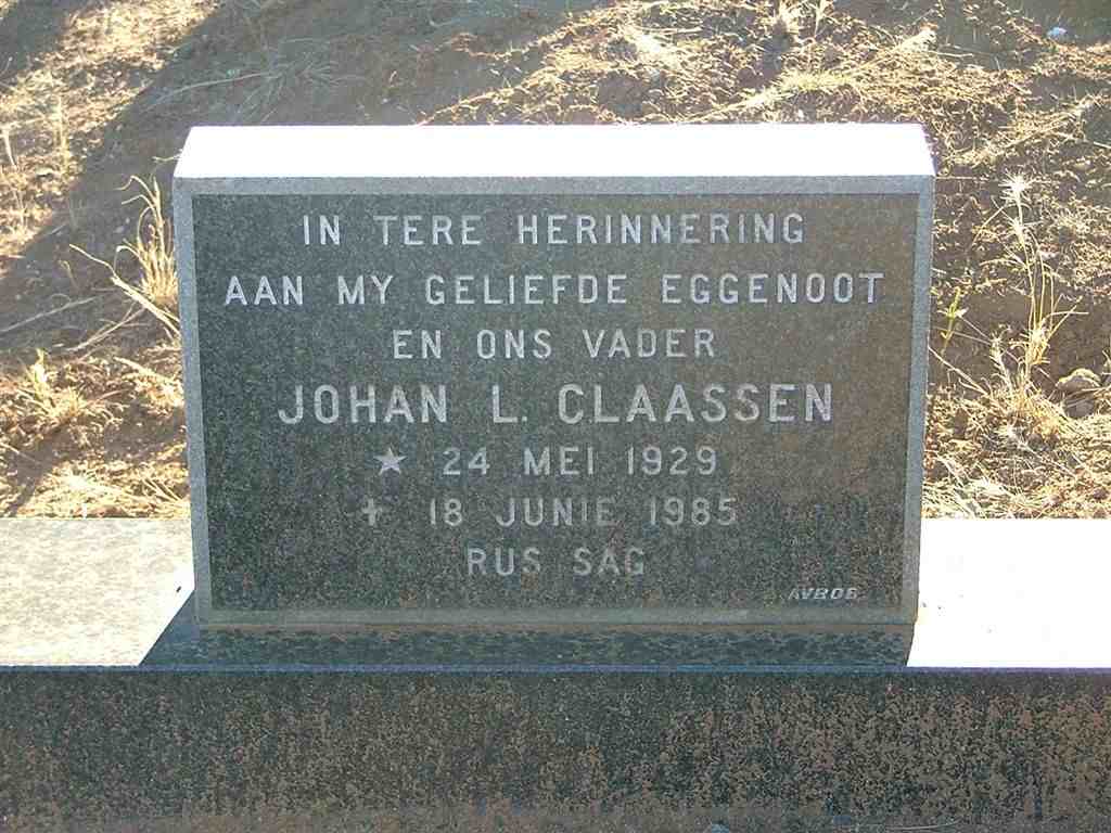 CLAASSEN Johan L. 1929-1985
