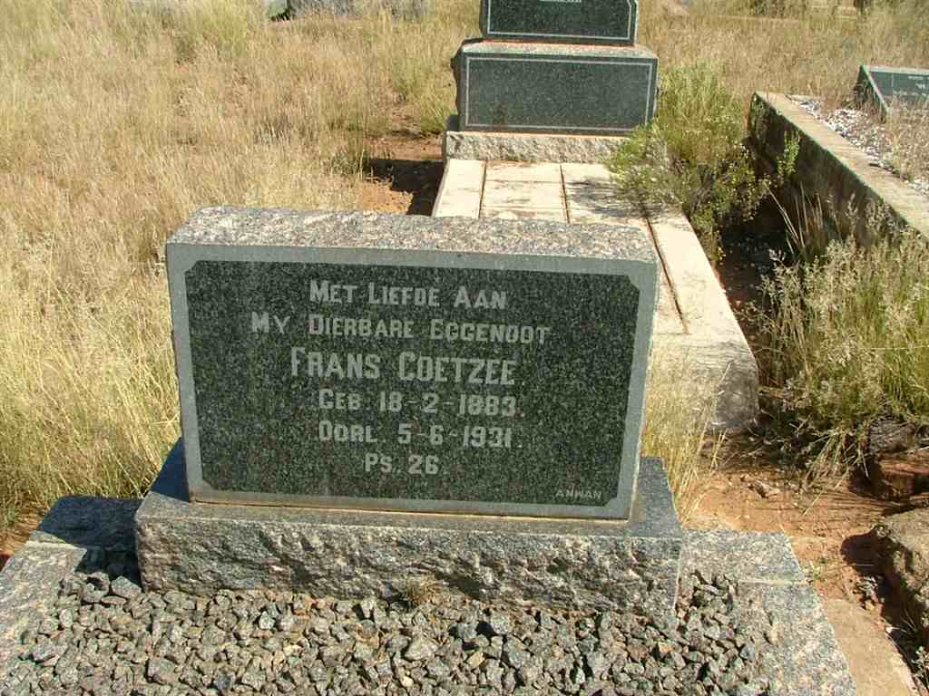 COETZEE Frans 1883-1931